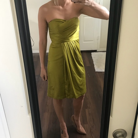 The Limited Dresses & Skirts - The Limited mustard green strapless dress